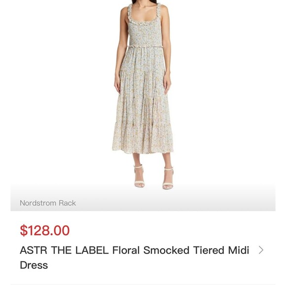 ASTR The Label Midsummer Floral smocked Tiered Maxi midi Dress - Picture 1 of 7